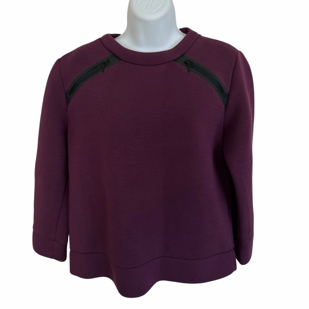 Kate Spade Saturday Plum Wine Top Size Medium Cropped Modern Minimalist Sporty